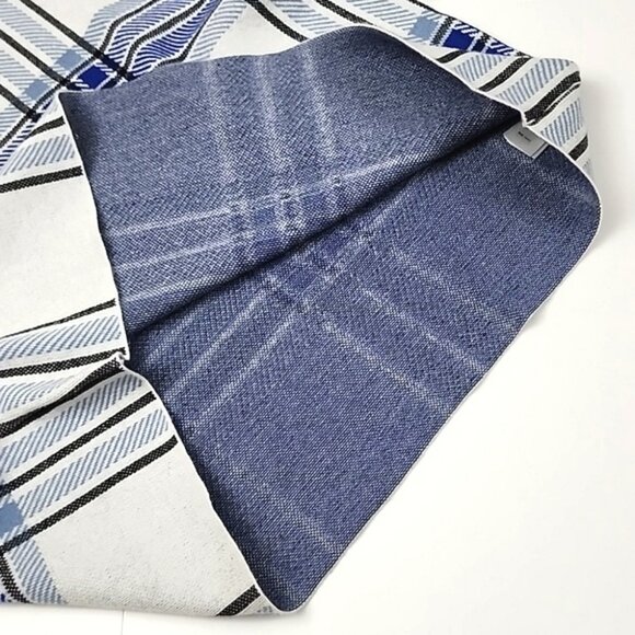 Tahari Women's Knit Blue White Plaid Pullover Sweater Mock Neck Size 1X - Picture 4 of 9